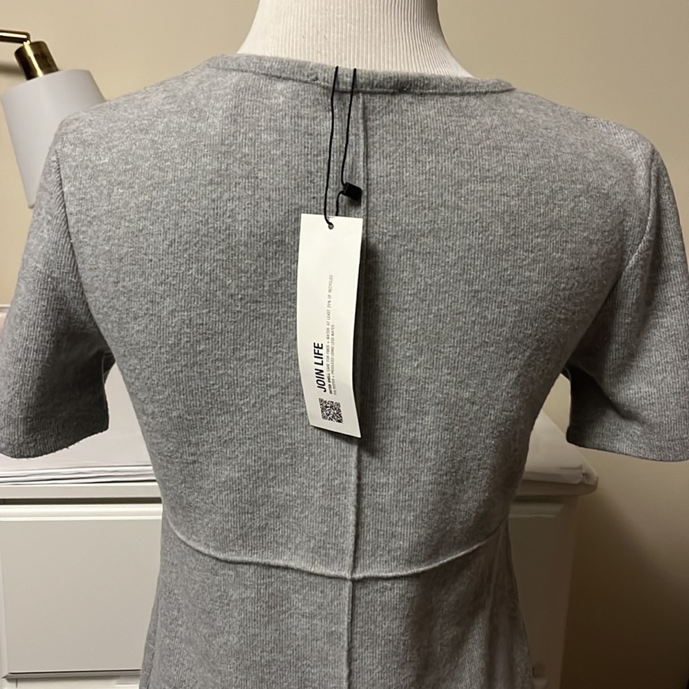 Zara gray short sleeve tight weave dress, new, small - Picture 5 of 11